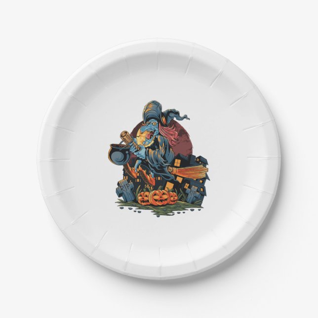 Halloween witch                                paper plate (Front)