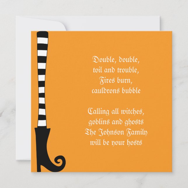 Halloween Witch Party Invitation (Front)