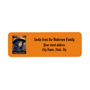 Halloween Witch Party Return Address Label
