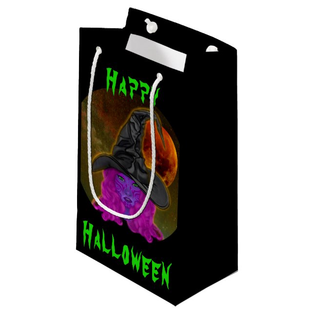 Halloween Witch Party Small Gift Bag (Front Angled)
