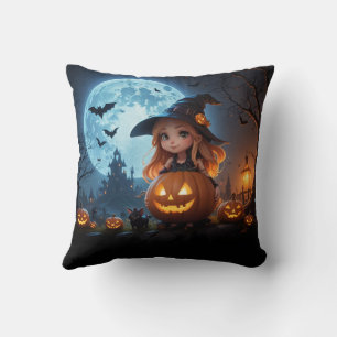 Halloween witch pillow cushion