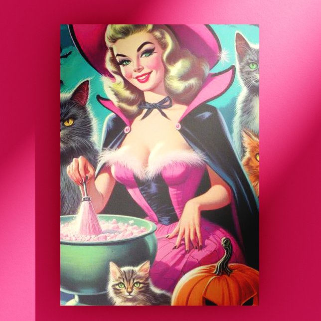 Halloween Witch Pin-up Postcard (Creator Uploaded)