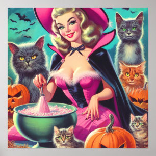 Halloween Witch Pin-up Poster