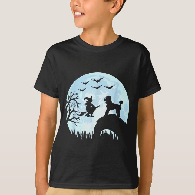 Halloween witch poodle  T-Shirt (Front)
