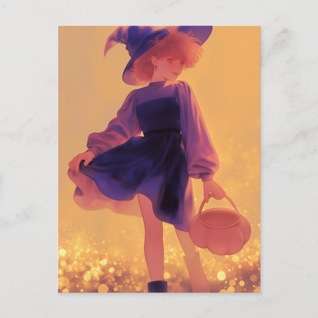 Halloween Witch Postcard (Front)