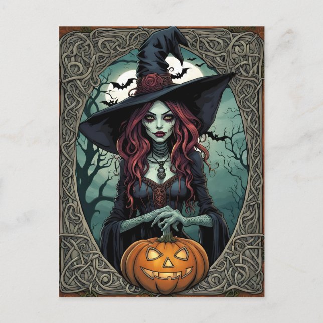 Halloween Witch Postcard (Front)