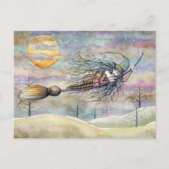 Halloween Witch Postcard by Molly Harrison (Front)