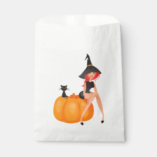 Halloween Witch Pumpkin & Black Cat Favour Bag