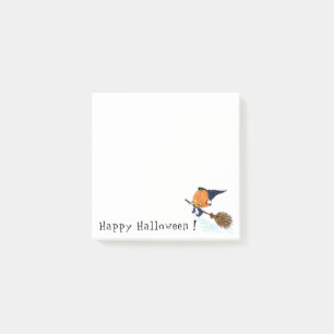 Halloween Witch Pumpkin Flying Post it Notes