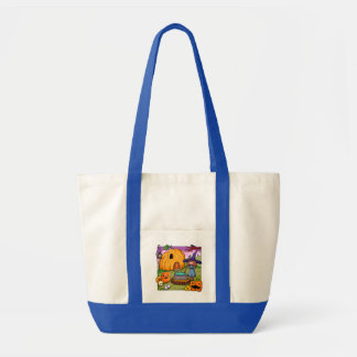 Halloween Witch Pumpkin House Tote Bag