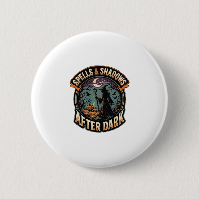 Halloween Witch Pumpkin Night 2 Inch Round Button (Front)