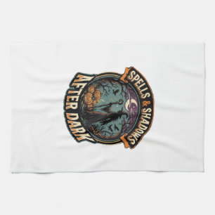 Halloween Witch Pumpkin Night Kitchen Towel