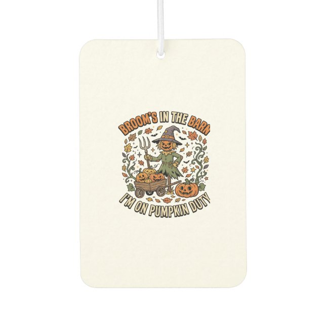 Halloween Witch Pumpkin Patch Humour Air Freshener (Front)