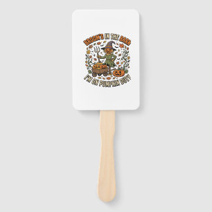Halloween Witch Pumpkin Patch Humour Hand Fan