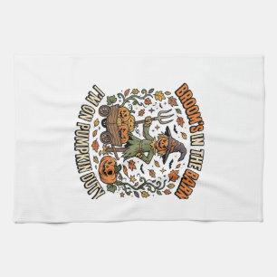 Halloween Witch Pumpkin Patch Humour Kitchen Towel