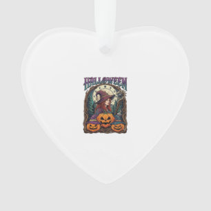 Halloween Witch Pumpkins Moon Phases_1 Ornament