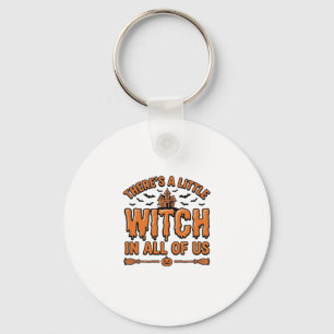 Halloween Witch Quote Vintage Vector Design_1 Keychain