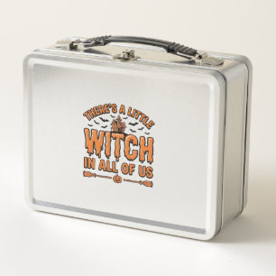 Halloween Witch Quote Vintage Vector Design_1 Metal Lunch Box