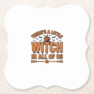 Halloween Witch Quote Vintage Vector Design_1 Paper Coaster