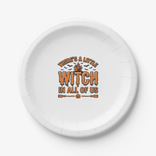 Halloween Witch Quote Vintage Vector Design_1 Paper Plate