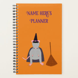 Halloween Witch Rat and Broom Custom Planner