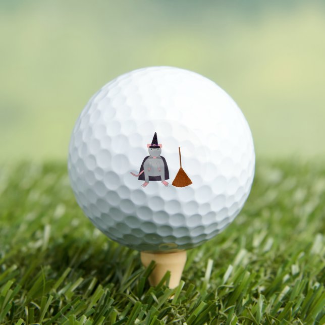 Halloween Witch Rat and Broom Golf Balls (Insitu Tee)