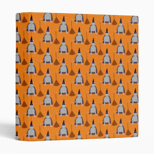 Halloween Witch Rat and Broom Patterned Binder