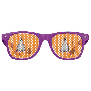 Halloween Witch Rat and Broom Retro Sunglasses