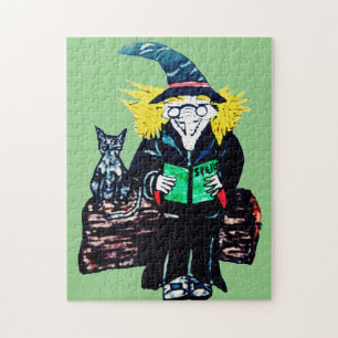 HALLOWEEN WITCH READING SPELLS jigsaw puzzle
