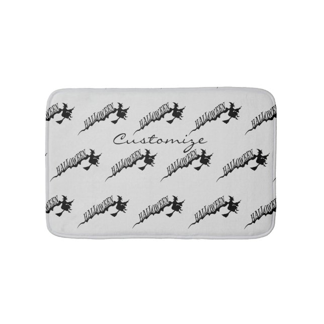 Halloween Witch Riding Broom Thunder_Cove Bath Mat (Front)