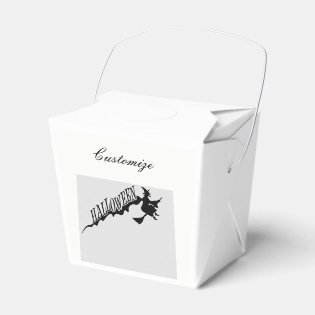 Halloween Witch Riding Broom Thunder_Cove Favor Box (Front Side)