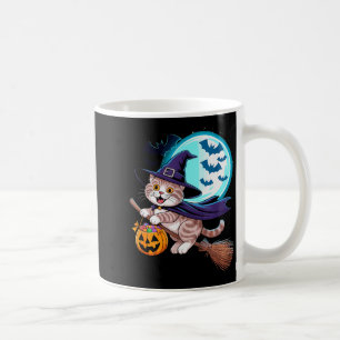 Halloween Witch Scottish Fold Moon Coupari  Coffee Mug