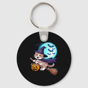 Halloween Witch Scottish Fold Moon Coupari  Keychain