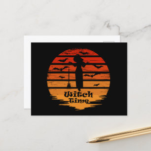 Halloween witch season holiday postcard