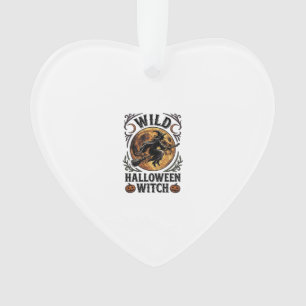 Halloween Witch Shirt Vintage Broom Moon Graphic_1 Ornament