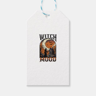 Halloween Witch Shirt Vintage Haunted Moon Design_ Gift Tags