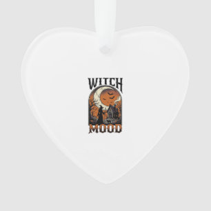 Halloween Witch Shirt Vintage Haunted Moon Design_ Ornament
