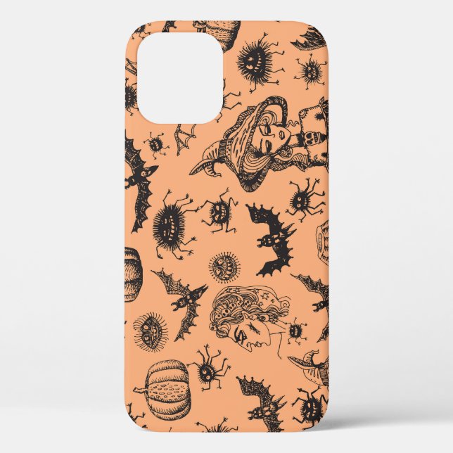 Halloween Witch Silhouette: Cartoon Pattern. Case-Mate iPhone Case (Back)