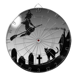 HALLOWEEN WITCH SILHOUETTE DARTBOARD