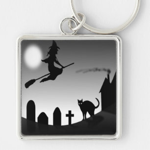 HALLOWEEN WITCH SILHOUETTE KEYCHAIN