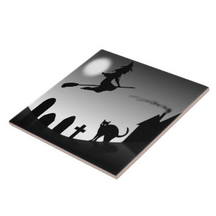 HALLOWEEN WITCH SILHOUETTE TILE