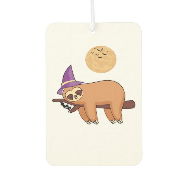 Halloween Witch Sloth Oversized T-Shirt Air Freshener (Front)
