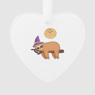 Halloween Witch Sloth Oversized T-Shirt Ornament