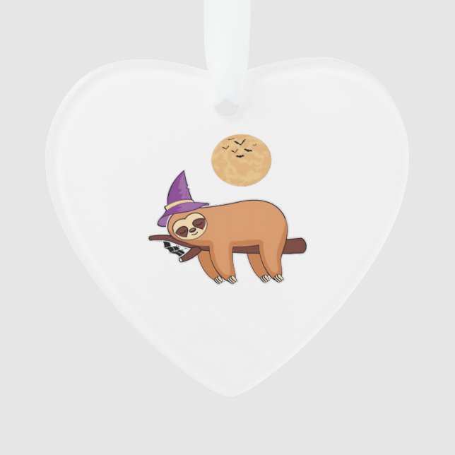Halloween Witch Sloth Oversized T-Shirt Ornament (Front)