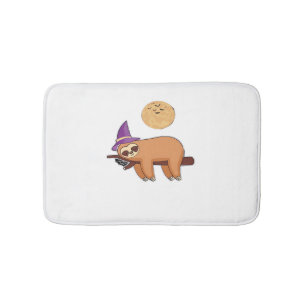 Halloween Witch Sloth Premium T-Shirt Bath Mat