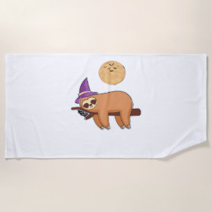 Halloween Witch Sloth Premium T-Shirt Beach Towel