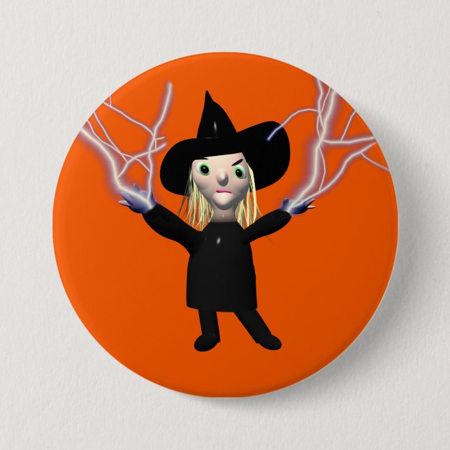 Halloween Witch Spell 3 Inch Round Button (Front)