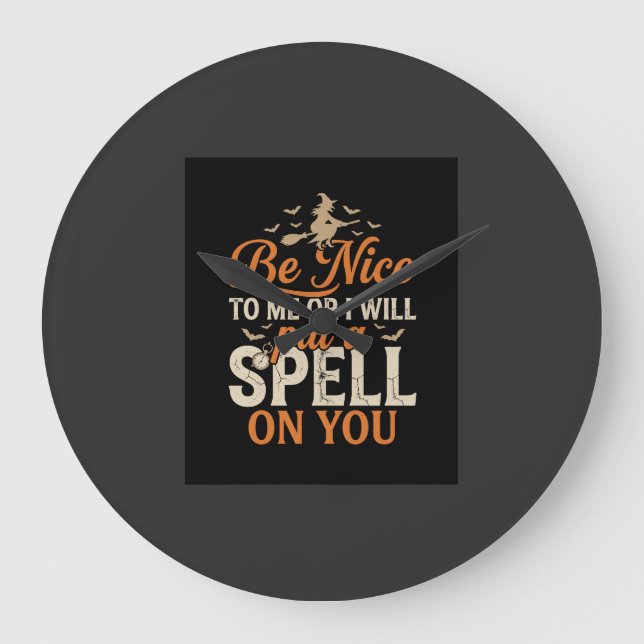 Halloween Witch Spell Graphic_1 Large Clock (Front)