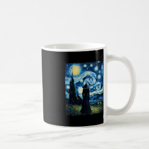 Halloween Witch Starry Night Van Gogh Aesthetic Pa Coffee Mug