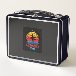 Halloween Witch Sunset Vector Metal Lunch Box